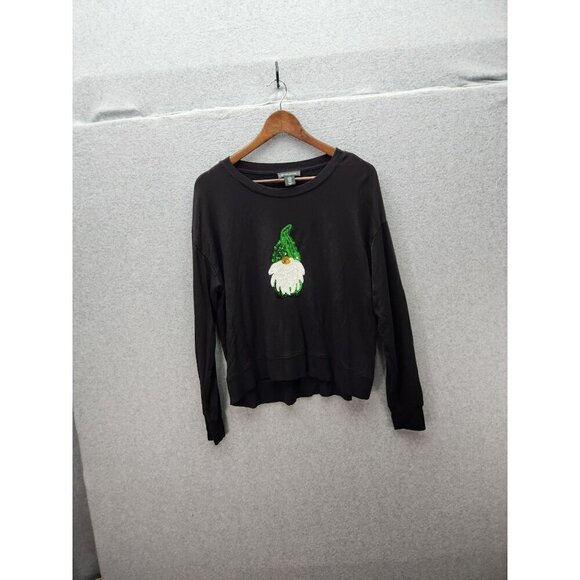 Cynthia Rowley Black Sweatshirt With Gnome Embroidery - Picture 3 of 6